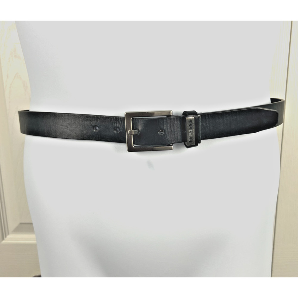 Express Black Genuine Leather Belt Women's Size M/L 30-34 in Classic Preppy‎